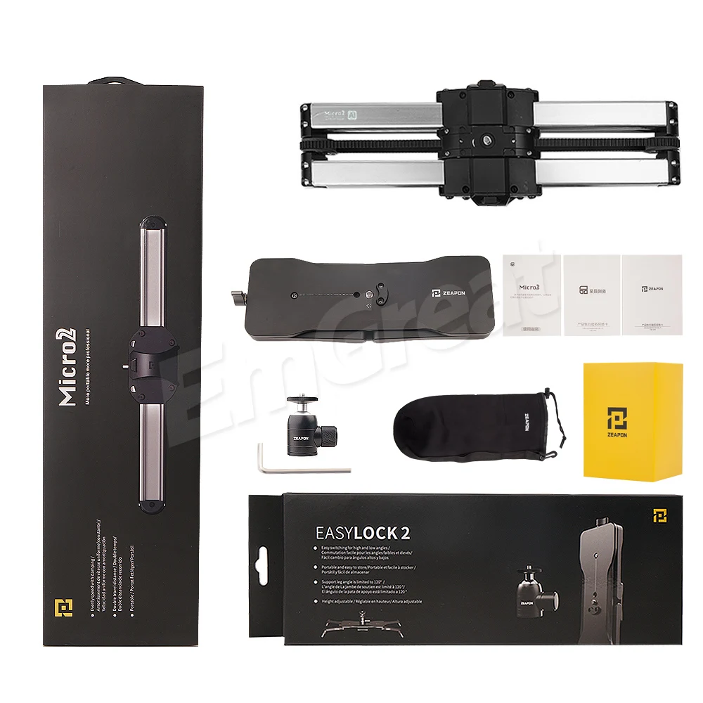 Zeapon Micro 2 рельсовый слайдер алюминиевый сплав легкий портативный для DSLR и беззеркальных камер с Easylock 2 низкопрофильное крепление
