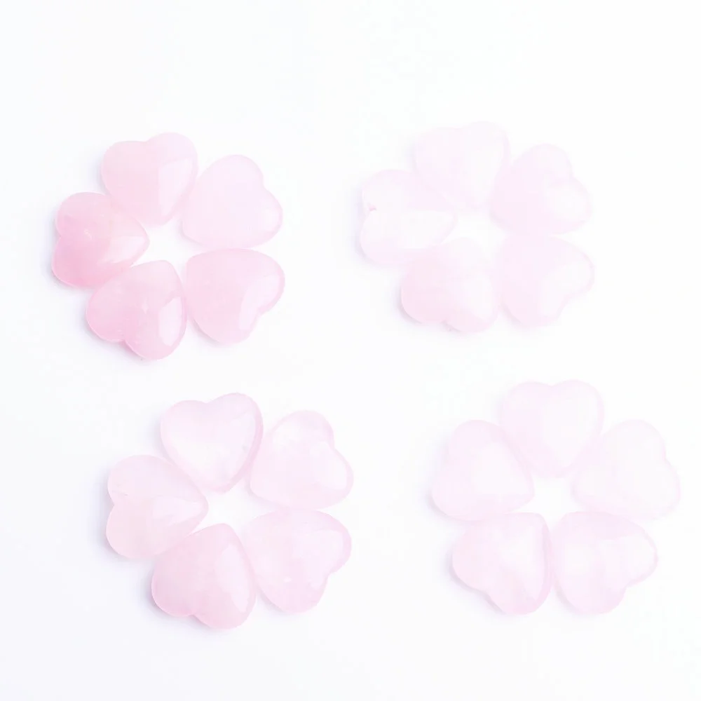 5 шт натуральный кристалл сердце роза кварц кулон цветное ожерелье ручная работа