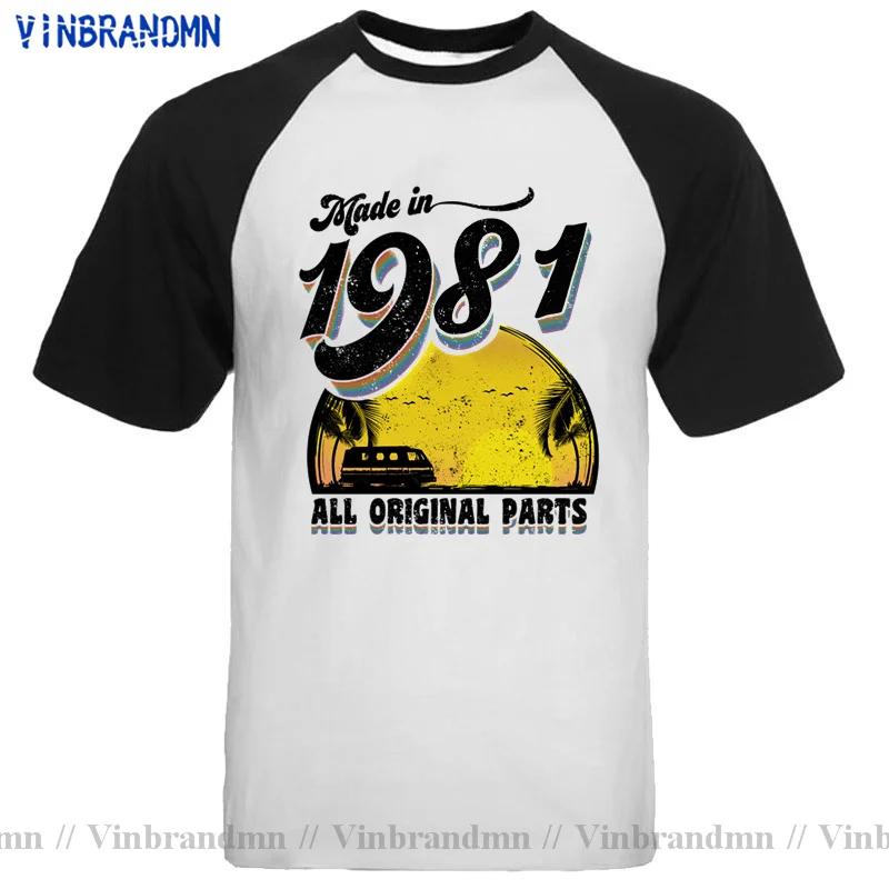 Футболка с забавным принтом Сделано в 1981 году 40 лет удивительности на 40-летие