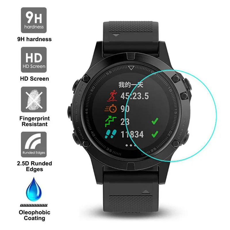 9H 3 шт. закаленное стекло для Garmin Fenix HR 5S Plus 5 5X 6 Pro 6S sapphire 6X Аксессуары стеклянная