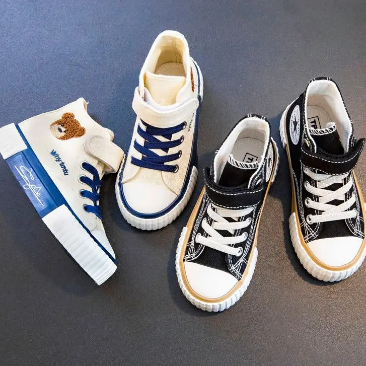 

The New 2021 High Top Canvas Shoes for Children, Girls'shoes, Babies'shoes, Boys'wet Biscuit Shoes, and Flat Shoes Kid Shoes