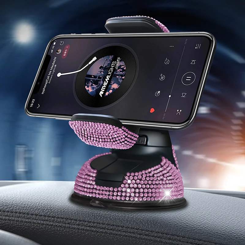 diamond car holder phone car phone mount pink car accessories flexible table stand mount car accessories interior woman free global shipping