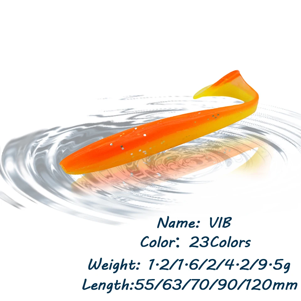 

GOBYGO Soft Lures Jigging Fishing Tackle Aritificial Baits T-tail Silicone Wobblers Baits Floating Lure Swimbait Fishing Tools