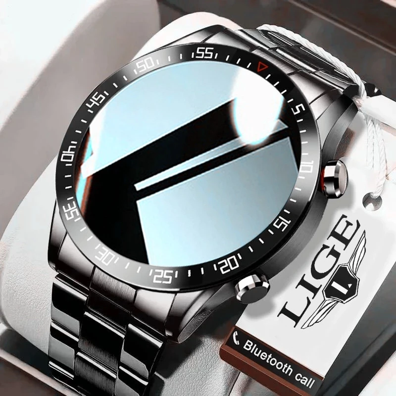 

Модные мужские Смарт-часы LIGE 2021 с круглым сенсорным экраном, водонепроницаемые IP68 спортивные фитнес-часы, Роскошные Смарт-часы для мужчин
