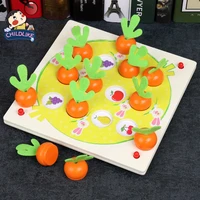 montessori toy childrens fun vegetable memory game education farm picking carrot wooden memory chess baby early educational toy