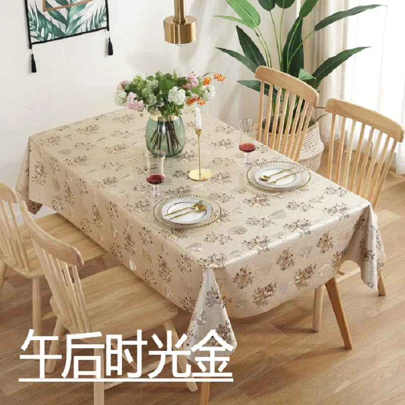 PVC Tablecloth Waterproof Anti-scalding Oil-proof Table Mat Wash-free Nordic Tablecloth Coffee Table Mat Printed Tablecloth