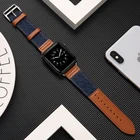 Ремешок из ковбойской ткани и натуральной кожи для apple watch band 42 мм 38 мм 41 мм 45 мм 44 мм 40 мм, браслеты apple watch 76SE5432 iwatch
