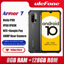 Ulefone Armor 7 Rugged Mobile Phone Android 10  2.4G/5G WiFi 8GB+128GB Helio P90 IP68  48MP CAM 4G LTE Global Version Smartphone