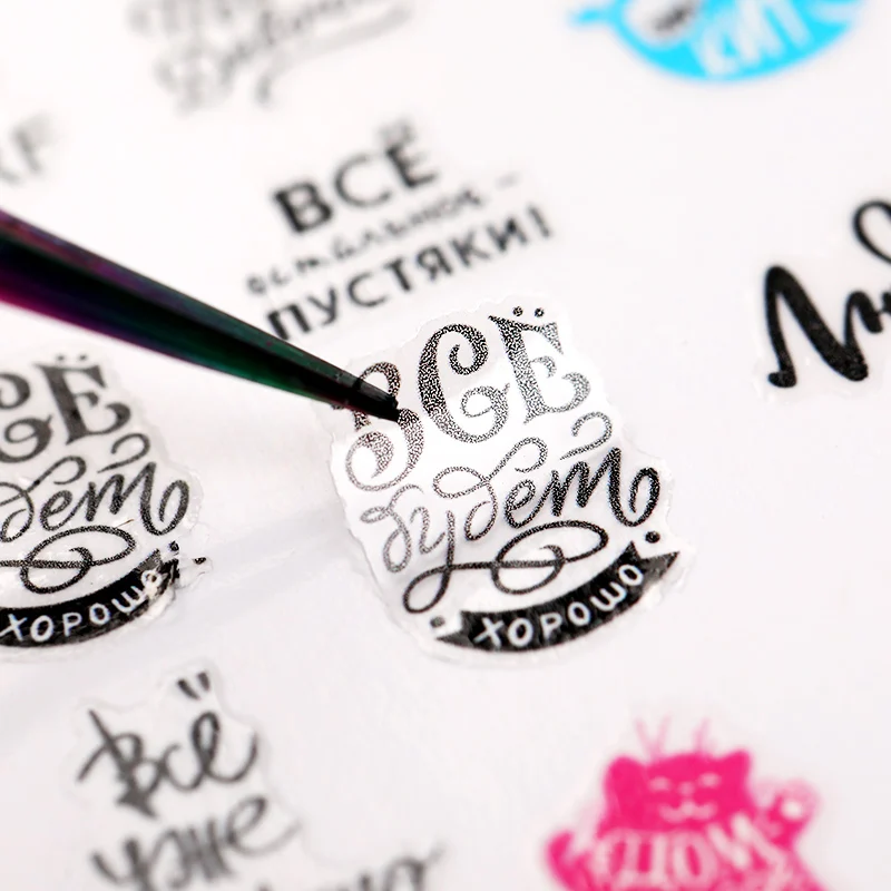 1 шт. 3D наклейки для ногтей с надписью на английском языке