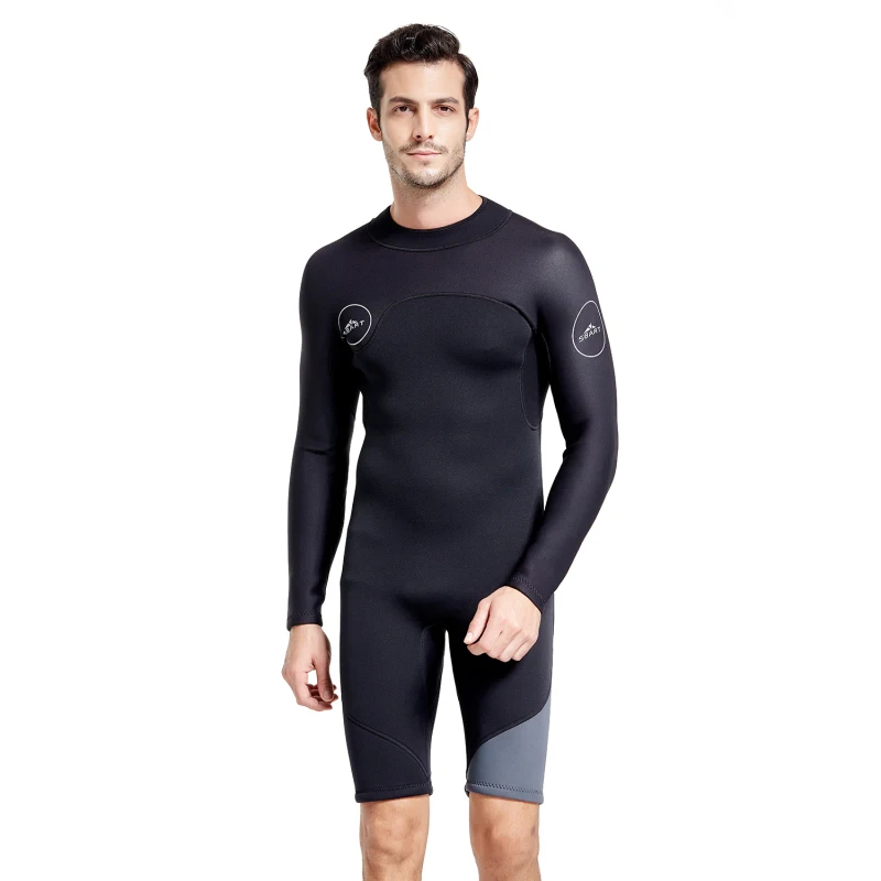 

SBART 3MM Neoprene Wetsuit Men Keep Warm Swimming Scuba Diving Bathing Suit Long Sleeve Triathlon Wetsuit for Surf Snorkeling N