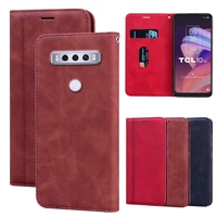 phone case for tcl 10 se protective cover luxury pu flip leather case tcl 10 se t766h t766j t766u funda protector shell bag etui