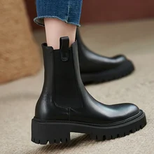 Ladies Slip On Boots Female Platform Shoes Woman Sneakers 2022 Fashion Boots Women Round Toe Women Ankle Boots Comfortable Shoes (3)