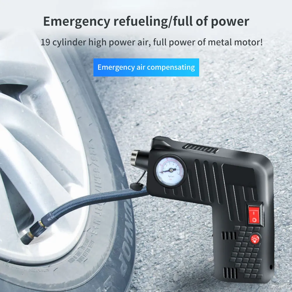 

DC 12V Portable Electric Air Compressor Pump Tire Inflator 80W Car Air Pump Emergency Tool Inflator for Car Motorcycles Bicycle