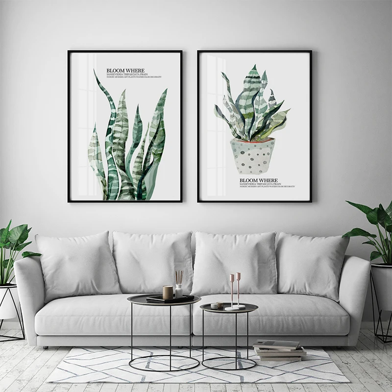 Спрей цвет тропических растений листья скандинавские в горшке зеленый лист