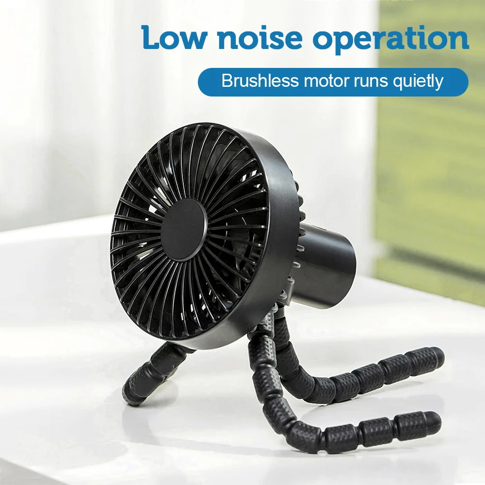 

2021 New Mini Portable Hanging Octopus Shape Stand Adjustable Handheld USB Charging Fan Cooler for Baby Stroller Student Use
