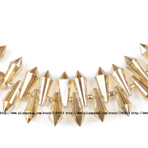 JS606 Gold champagne JHNBY длинные конусные подвески в форме капли Австрийские хрустальные бусины 6*15 мм 50 шт стеклянные бусины для изготовления ювелирных изделий Аксессуары для браслетов - Цвет: JS606 Gold champagne