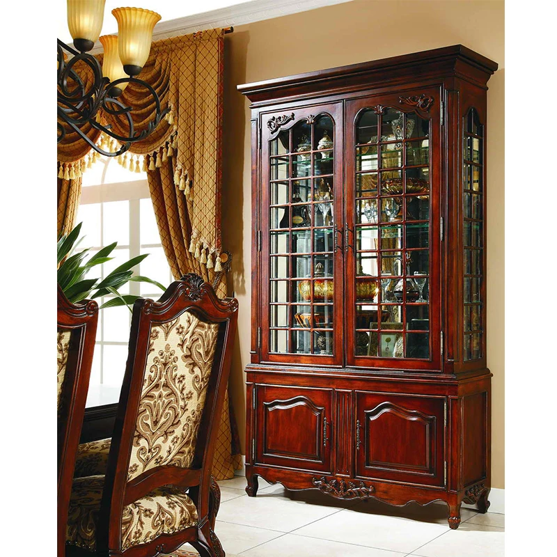 Роскошная антикварная мебель для столовой 2 двери сервант винный шкаф боковая