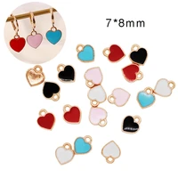50pcslot zinc alloy metal enamel charms mini sweet heart charms for diy necklaces bracelets jewelry accessories 78mm