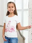 Новые модные и высокое качество Лебедь футболка детская одежда топы свободного покроя с коротким рукавом Круглая горловина, camiseta, для детей в возрасте 2, 3, 4, 5, 6, 7, 8, 9, 10, 11 лет, футболки