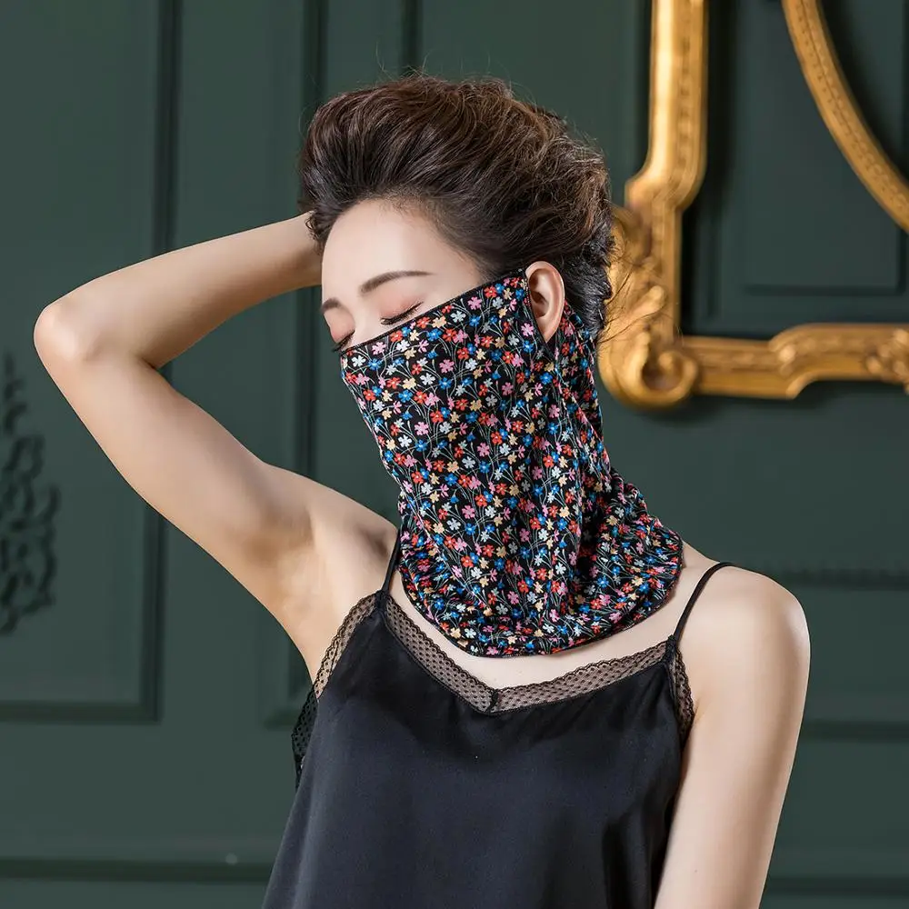 Женская повязка на шею чехол для лица шарф шифоновая бандана головной убор УФ