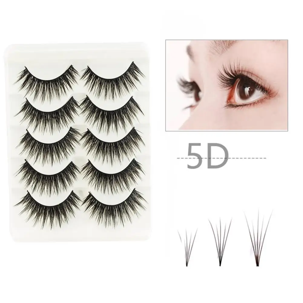 5 пар Накладные ресницы ручной работы толстые длинные натуральные Инструменты