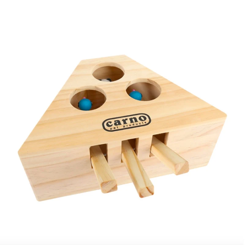 Прекрасный Деревянный Интерактивная кошка собака игрушка поймать Охота Мышь