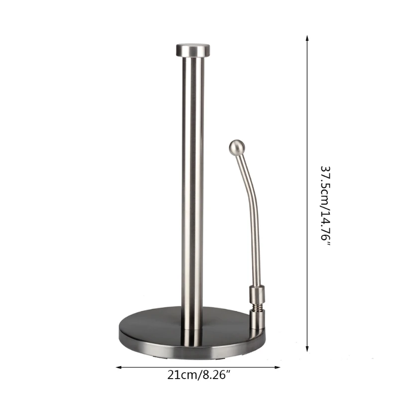 

2021 New Paper Roll Holder for Kitchen Bathroom Silver Stainless Steel Paper Towel Holder