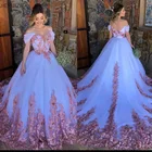 Женское свадебное платье JIERUIZE, белое и розовое кружевное платье с аппликацией и открытыми плечами, свадебное платье с открытой спиной