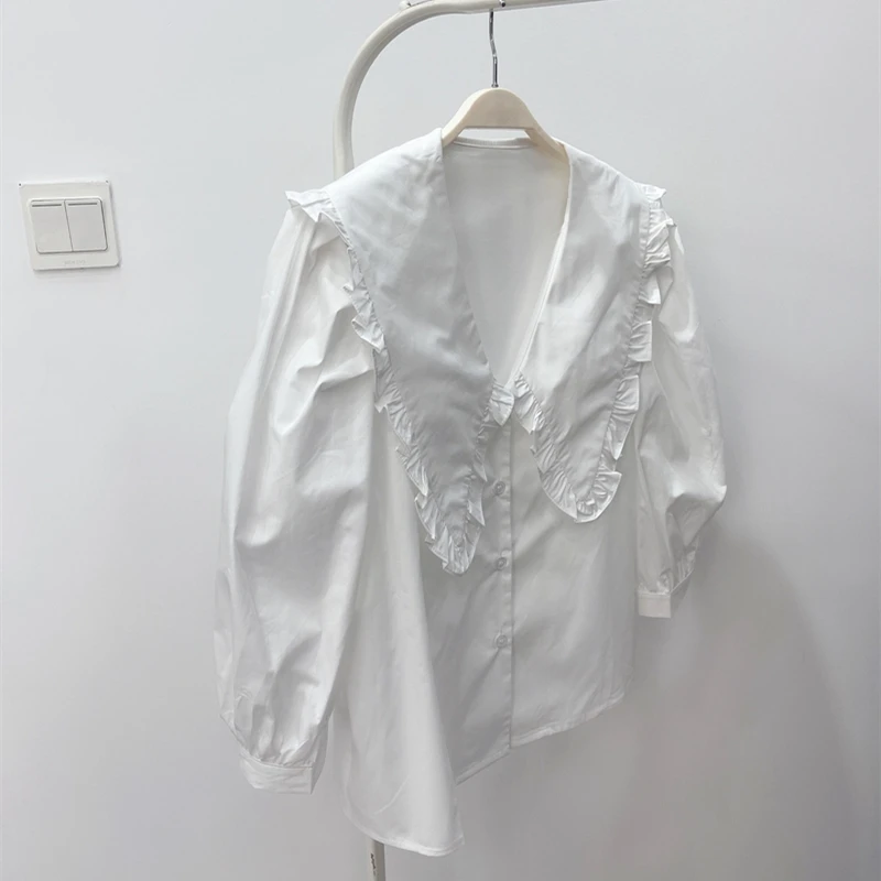 

High Quality Elegant Summer Sweet Lapel Embroidery Two Piece Set Women Lace Floral Pocket Shirt + High Waist Mini Skirt Suits