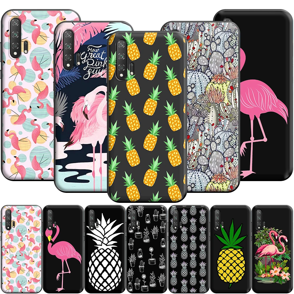 Силиконовый чехол с изображением ананаса Фламинго кактуса для Huawei Honor V30 30 8 8A 8X 8C 9