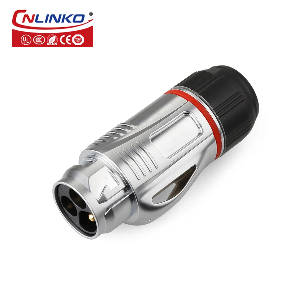 Cnlinko M24 3-контактный промышленный штекер Панельное крепление гнездо IP67