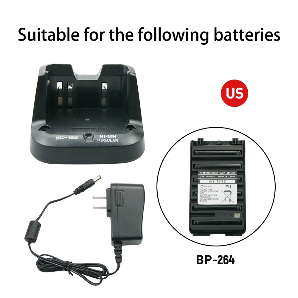 10XBC-192 Charger for ICOM BP-264 IC-F3011 F4011 F3101D IC-V80 IC-T70 IC-F27SR F3002 F4002 F3001 F4001 F4003 Two Way Radio