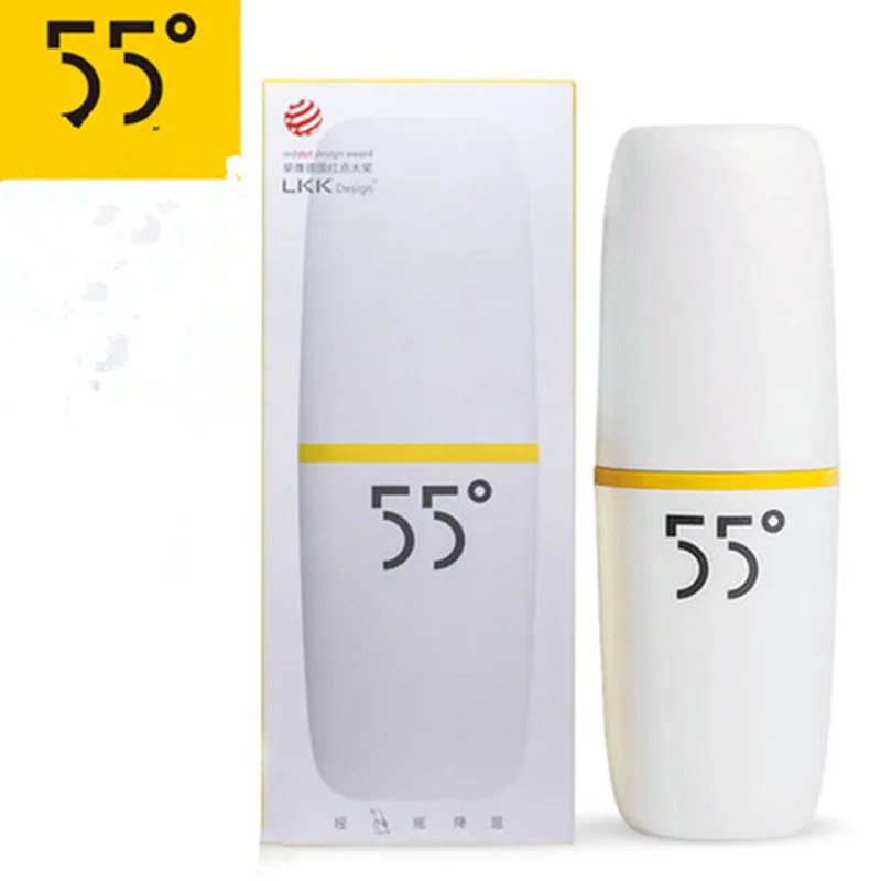 White Yellow 280ml Встряхните быстрое охлаждение в теплую воду 55 градусов изоляционная чашка из нержавеющей стали дорожная кружка-термос чашка умная пена чашка - Цвет: White Yellow 280ml
