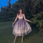 Винтажная Новинка 2021, оригинальная градиентная фиолетовая Цветочная женская элегантная облегающая длинная юбка Le Palace, бальное платье