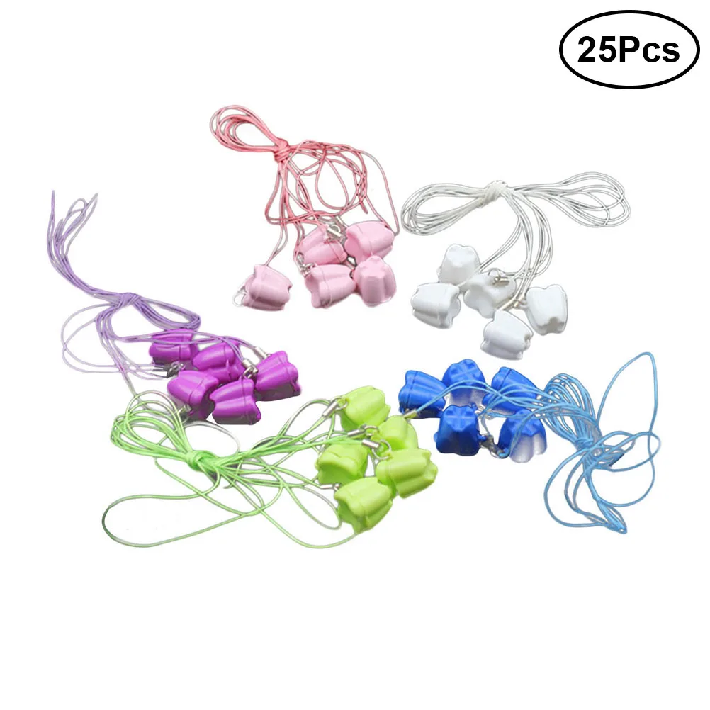 

25pcs Tooth Saver Necklace Plastic Baby Milk Teeth Storage Box Holder Dentist Prize Keepsake Box Organizer
