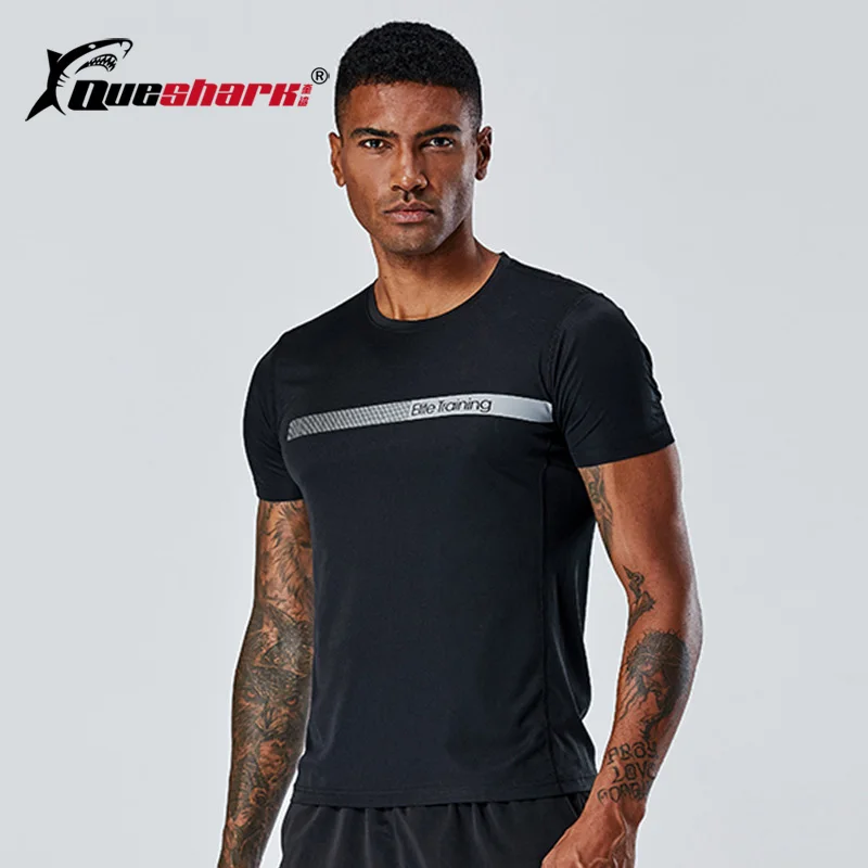 

Queshark Professional Men Quick Dry Running T Shirt Round neck Trail Fitness Gym Sports Top Jogging Climbing Hiking Shirt