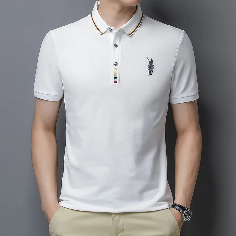 

2021 summer fashion Lapel short sleeve t-shirt men's Polo Shirt Youth fashion business clothes