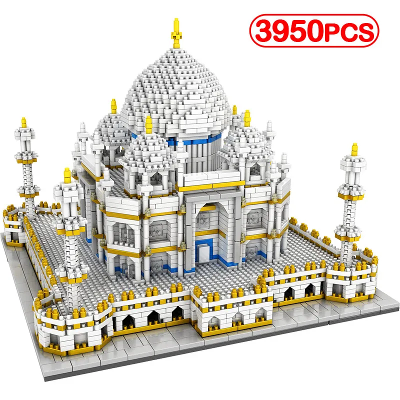 3950 шт. международно известная архитектура Тадж-мини-кирпичи для игры во 3D модель строительные блоки создатель техника елочных игрушек для детей