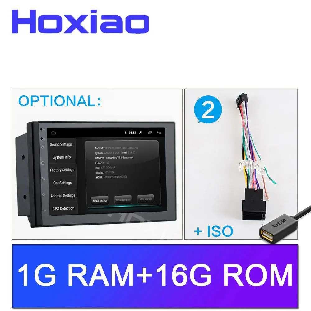 2 Din gps Android 8,1 Автомобильный DVD радио плеер 2 ГБ 32 ГБ четырехъядерный мультимедийный двойной Din для kia Ford Nissan Toyota Volkswagen Mazda - Цвет: 1G ISO