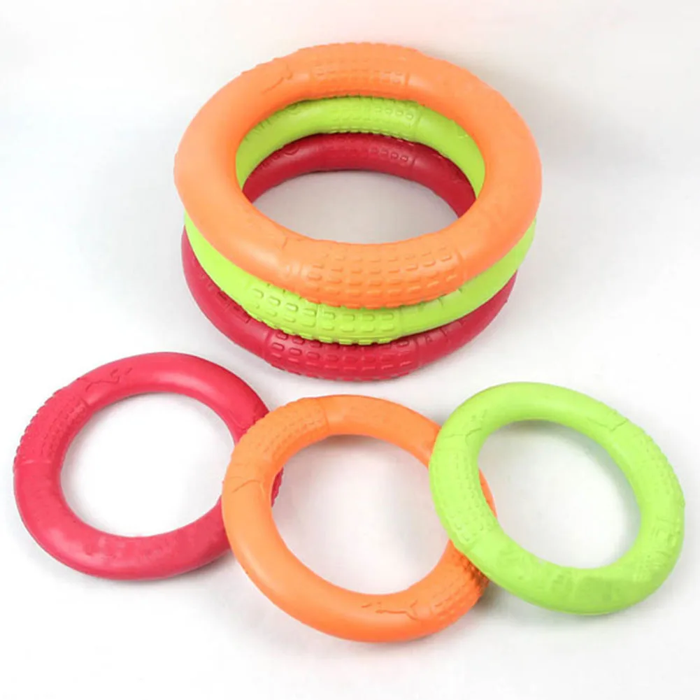 

Interactive Dog Toy Training Puzzle Bite Stick Bouncy Ball Toys EVA Pet Pull Ring Bite-Resistant Dog Floating Flying Disc