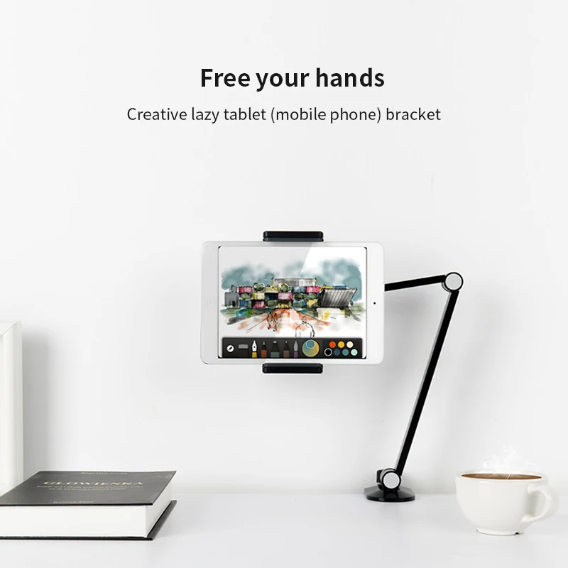 

4-13'' Multifunctional Tablet Phone Holder Clamp Car Stand Aluminum 360 Rotation Bed Desk Bracket Mount for iPad for Xiaomi