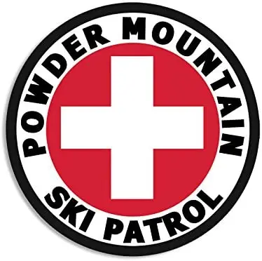 

American Vinyl Round Powder Mountain SKI Patrol Sticker Car Sticker Windshield Bumper Motorcycle Helmet Decal KK Vinyl Cover