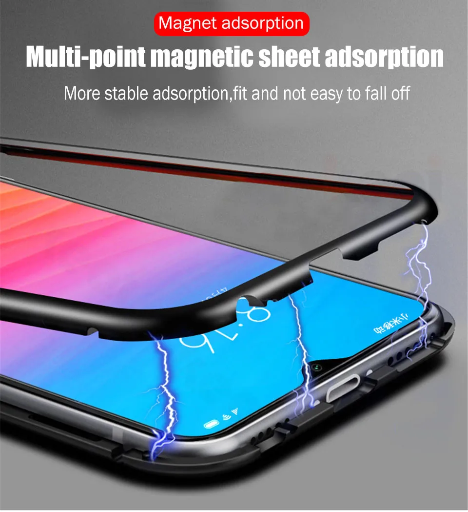 Металлический чехол с магнитной адсорбцией для Xiaomi Redmi mi 9t A3 Lite 9 SE mi CC9E, Задняя стеклянная крышка для Red mi Note 7, чехол Note 6 Pro