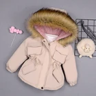 Куртка для девочек Новинка 2020 года, теплая зимняя одежда с хлопковой подкладкой для маленьких девочек утепленное пальто с хлопковой подкладкой для малышей