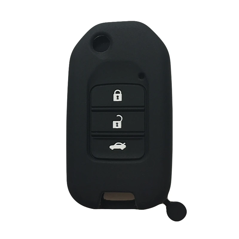 black Силикагель автомобильный чехол для ключей Fob для Honda Civic X-RV Fit vezel 15 CITY Greiz Spirior чехол для ключей сигнализация - Название цвета: black