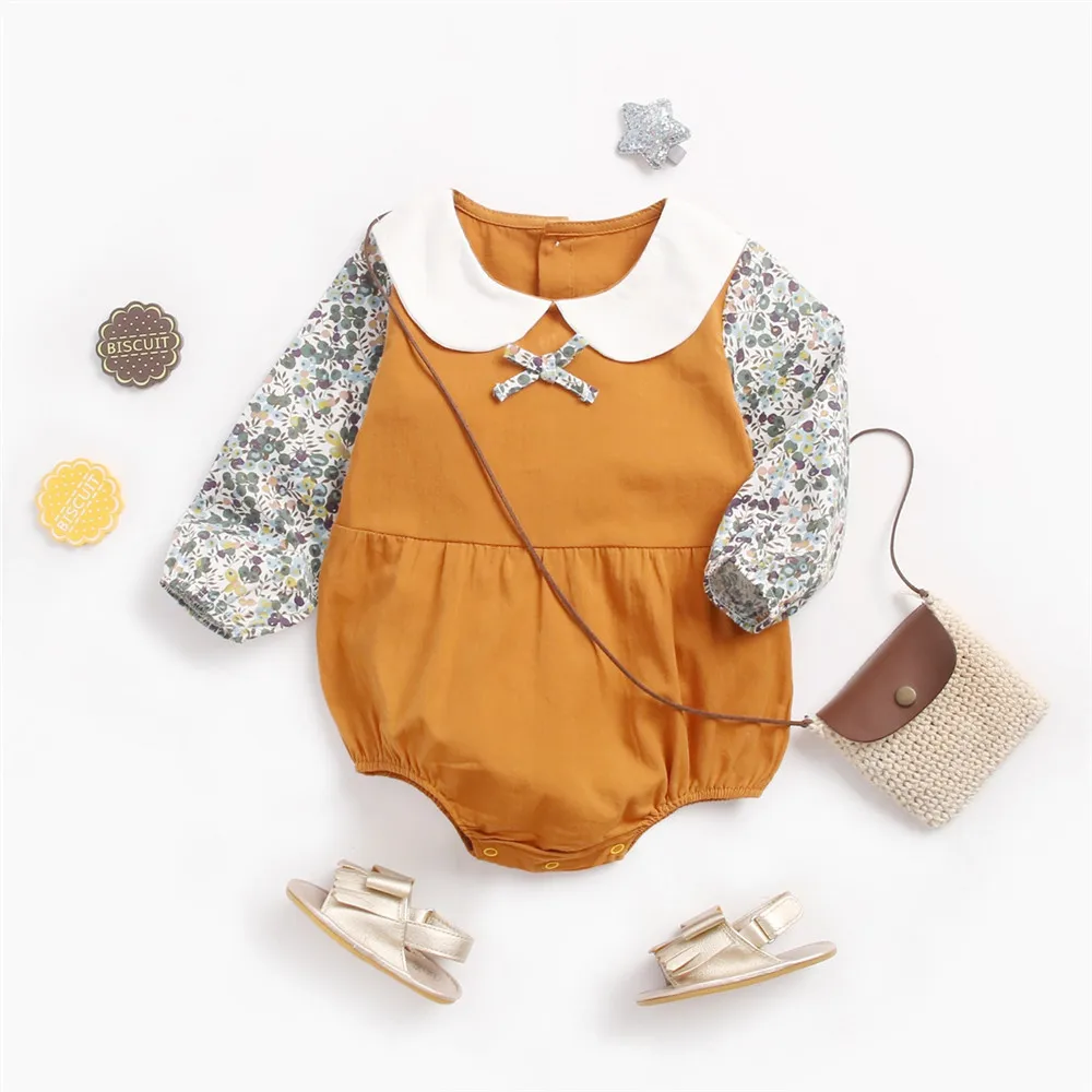 Милые Детские Боди Сезон весна-лето Одежда для маленьких девочек Детский костюм