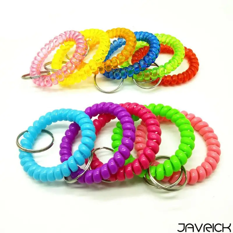 5 шт. разноцветные брелки для запястья растягивающиеся браслеты кольцо ключей