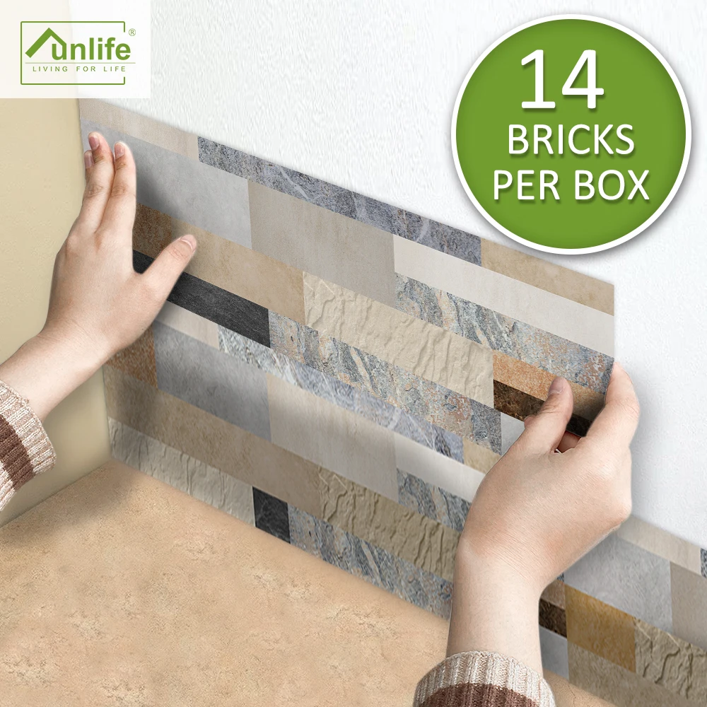 

Funlife®Американский стиль™14 шт. мраморная плитка Backsplash, водонепроницаемая самодельная плитка, наклейка для пола, мебели, ванной, спальни, кух...