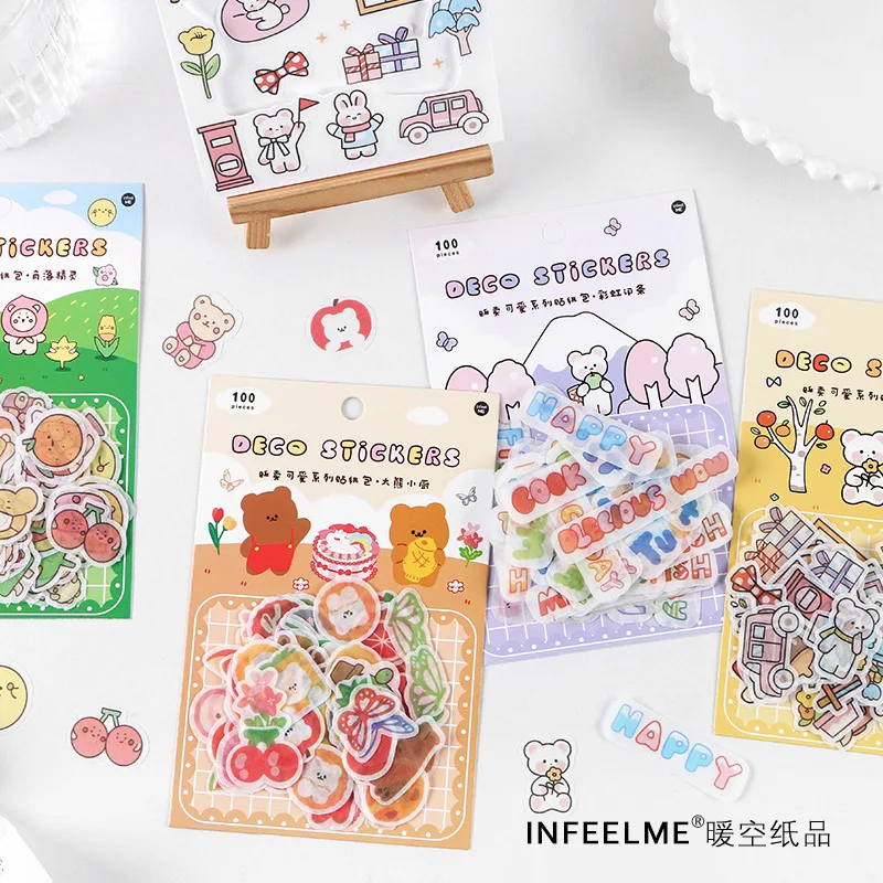 

100pcs/lot Kawaii Stationery Stickers Fresh and lovely Diary Planner Decorative Mobile Sticker Scrapbooking DIY Craft Sticker