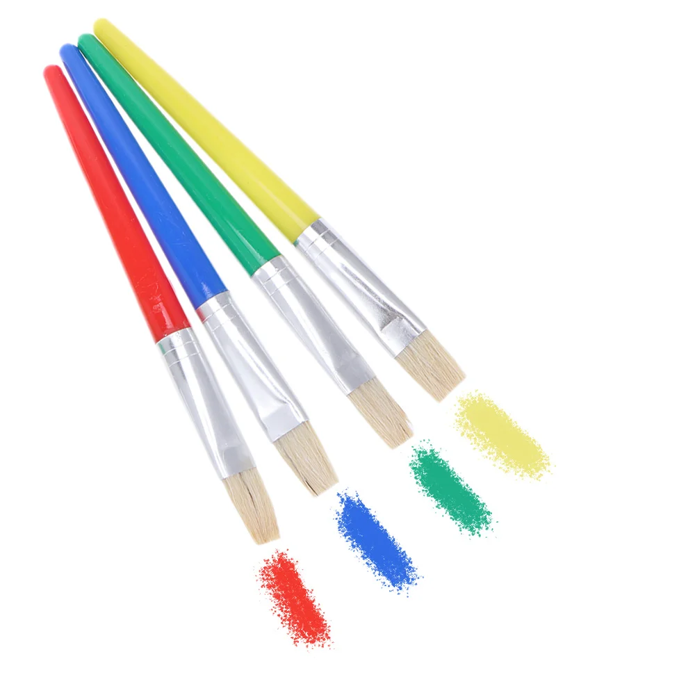 

8Pcs Set DIY Painting Brushes Children's Paint Brushes Kids Paint Brush Set for Beginner Painting Practice (4Pcs Flat Head and 4
